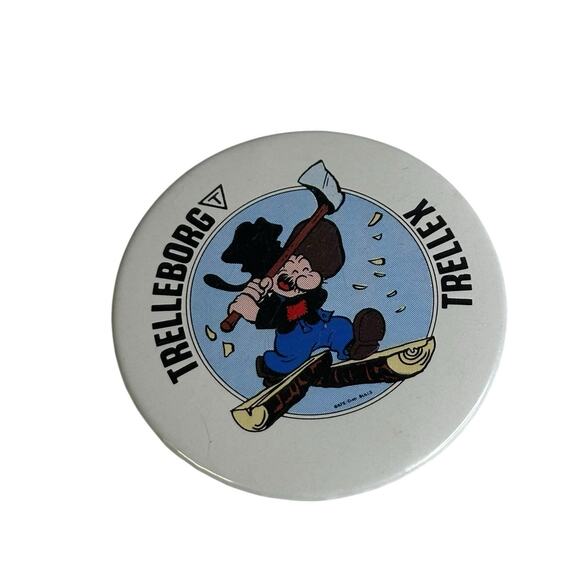 Vintage Trelleborg Trellek Button Pin - Picture 1 of 11